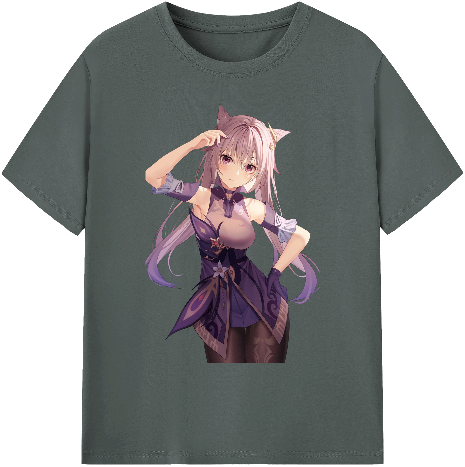 げんし神 刻晴 こくせい genshin Kokusei 綿100％ メンズ半袖Tシャツ｜肌触りやわらか＆通気性